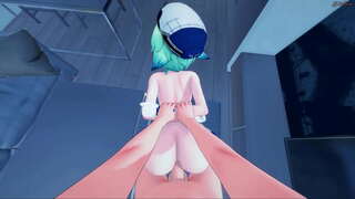 Sucrose पीओवी सेक्स कुत्ते के शैली, अपने डिक सवारी स्त्री उपर तक वह creampied हो जाता है.