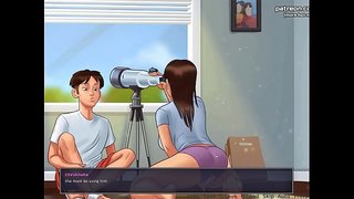 Poeth goleg teen ferch yn cael rhywfaint o cum yn ei wain ar cam Poethaf yn tynnu sylw at l Haf Saga[v0.18.2] l Rhan #17